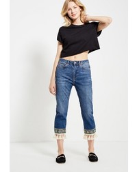 Женская черная футболка от Topshop