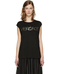 Женская черная футболка от Versace