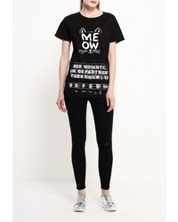 Женская черная футболка от Zeza