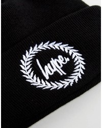 Мужская черная шапка с принтом от Hype