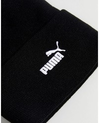 Мужская черная шапка с принтом от Puma