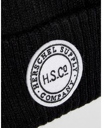 Мужская черная шапка с принтом от Herschel