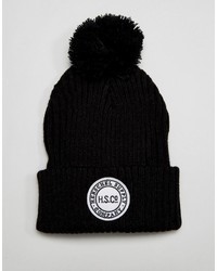 Мужская черная шапка с принтом от Herschel