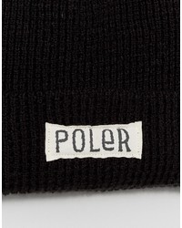 Мужская черная шапка с принтом от Poler