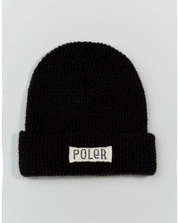 Мужская черная шапка с принтом от Poler