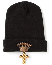 Женская черная шапка с украшением от Andrea Crews