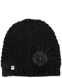 Женская черная шапка с украшением от Twin-Set
