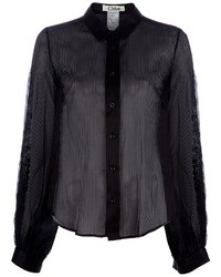 Черная шелковая блуза на пуговицах от Chloé