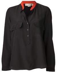 Черная шелковая блуза на пуговицах от Stella McCartney