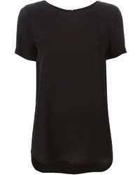 Черная шелковая блуза с коротким рукавом от MICHAEL Michael Kors