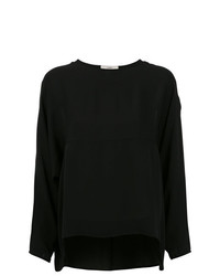 Черная шелковая блузка с длинным рукавом от Egrey