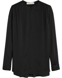 Черная шелковая блузка с длинным рукавом от Stella McCartney