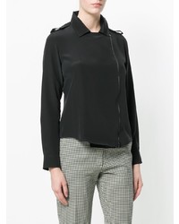Черная шелковая блузка с длинным рукавом от Max Mara