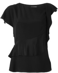 Черная шелковая блузка с рюшами от 3.1 Phillip Lim