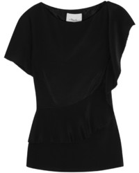 Черная шелковая блузка с рюшами от 3.1 Phillip Lim