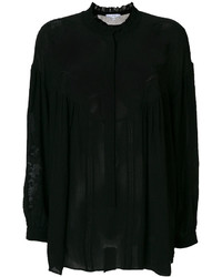 Черная шелковая блузка с украшением от IRO