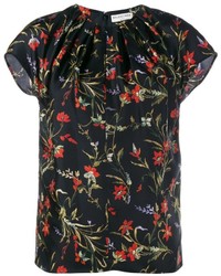 Черная шелковая блузка со складками от Balenciaga
