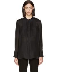 Черная шелковая блузка со складками от Isabel Marant