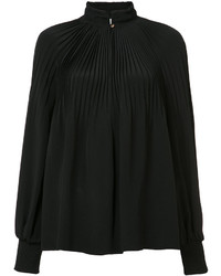 Черная шелковая блузка со складками от Tibi