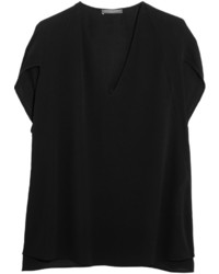 Черная шелковая блузка от Alexander McQueen