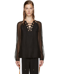 Черная шелковая блузка от Altuzarra