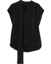 Черная шелковая блузка от Balenciaga