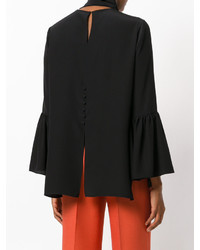 Черная шелковая блузка от Fendi