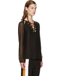 Черная шелковая блузка от Altuzarra