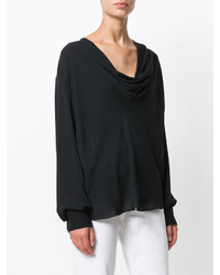 Черная шелковая блузка от Emilio Pucci