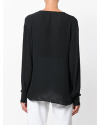 Черная шелковая блузка от Emilio Pucci