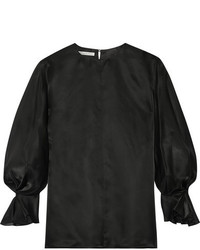 Черная шелковая блузка от Emilia Wickstead