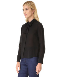 Черная шелковая блузка от Alice + Olivia