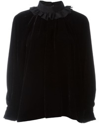Черная шелковая блузка от Fendi