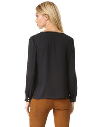 Черная шелковая блузка от Amanda Uprichard