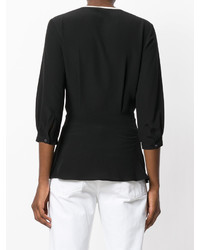 Черная шелковая блузка от Etro