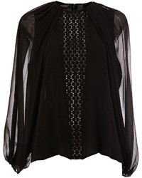 Черная шелковая блузка от Giambattista Valli
