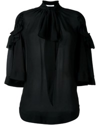 Черная шелковая блузка от Givenchy
