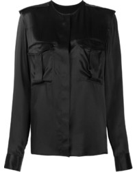 Черная шелковая блузка от Haider Ackermann