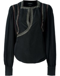 Черная шелковая блузка от Isabel Marant