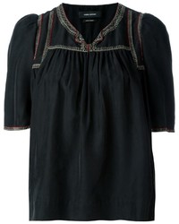 Черная шелковая блузка от Isabel Marant