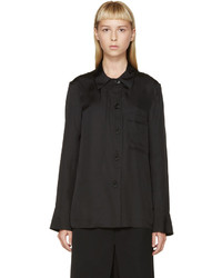 Черная шелковая блузка от Jil Sander