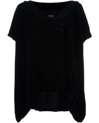 Черная шелковая блузка от Marcelo Burlon County of Milan