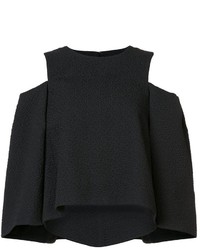 Черная шелковая блузка от Monique Lhuillier