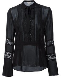 Черная шелковая блузка от Nicole Miller