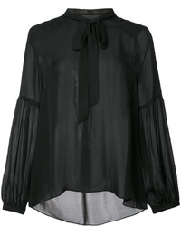 Черная шелковая блузка от Nili Lotan