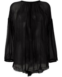 Черная шелковая блузка от Raquel Allegra