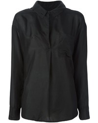 Черная шелковая блузка от Raquel Allegra