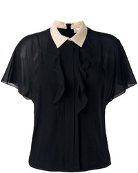 Черная шелковая блузка от RED Valentino
