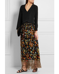 Черная шелковая блузка от Etro