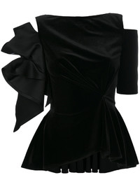 Черная шелковая блузка от Talbot Runhof